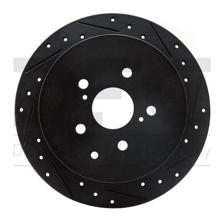 BRAKE ROTOR DRILLED AND SLOTTED BLACK